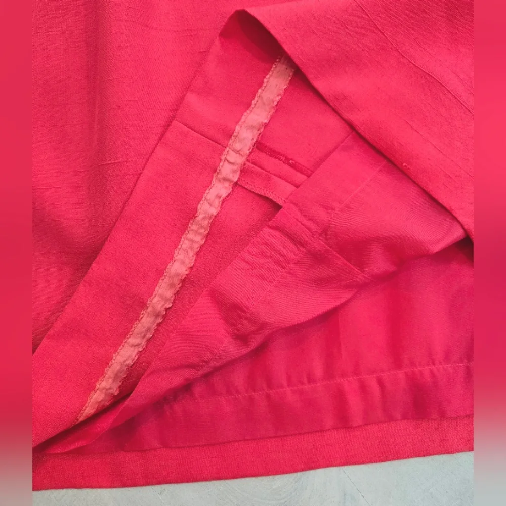 Vintage EVAN PICONE, 1970s Saks, Silk Pencil Skirt Original Tags, Coral, Sz 12